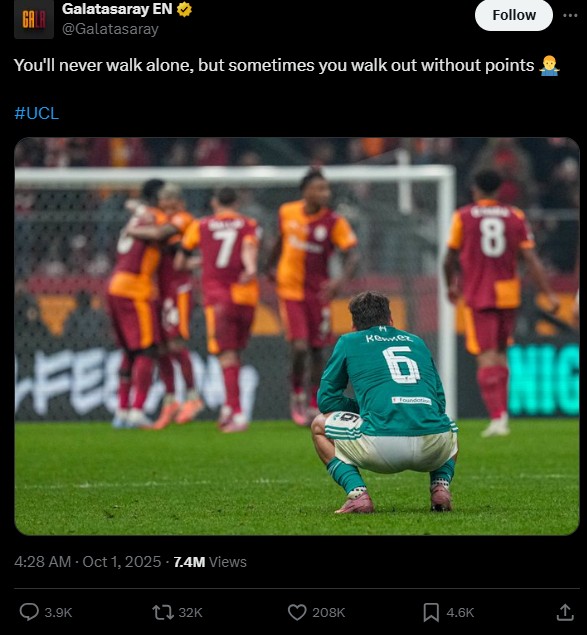 Galatasaray châm chọc Liverpool sau chiến thắng tại C1